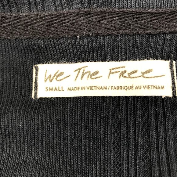 FREE PEOPLE Annie Rib Knit Collared Top Women S Navy Boho Stylish Travel Resort - Picture 12 of 15